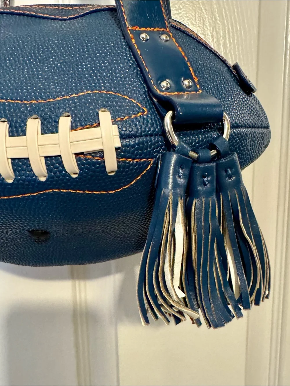 Blue Football Shaped Shoulder Bag